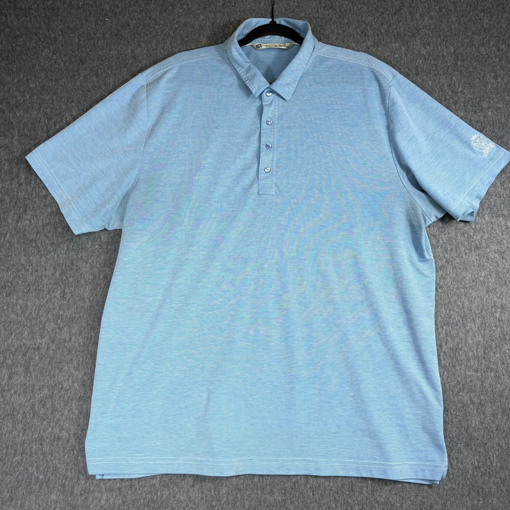 Travis Mathew‎ Polo Shirt Mens XXL Blue Valencia Country Club Pima Cotton Blend